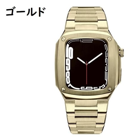 [MO064] ★Apple Watch belt 40mm/44mm★ アップルウォッチ バンパーケース+替えベルト フルメタル 高級感 ワンカラー バイカラー クール