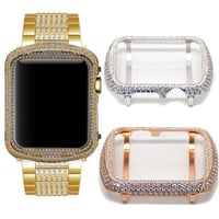 [MO079] ★Apple Watch Bumper Case 38mm/42mm/40mm/44mm★ アップルウォッチ バンパーケース フルラインストーン キラキラ 高級感 ゴージャス