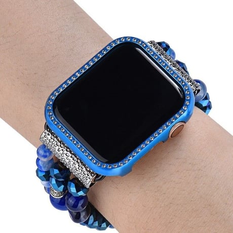 [MO209] ★Apple Watch belt 38mm/41mm/42mm/40mm/44mm/45mm ★ アップルウォッチ セット ビーズ ブレスレット ストーン風 ラインストーン アジアン