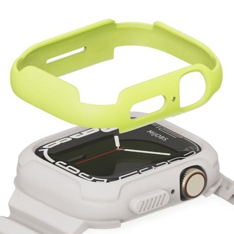 [MO231] ★Apple Watch belt 40mm/41㎜/44mm/45mm ★ アップルウォッチ バンパーバンド一体型 二重バンパー バイカラー TPU スポーティー