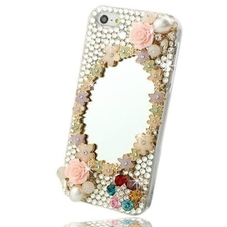[KK078]iPhone5ケース クリスタルミラー付属品あり