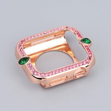 [MO121] ★Apple Watch Bumper Case 40mm/44mm★ アップルウォッチ バンパーケース 高見え 雫型ビジュー ラインストーン ラグジュアリー