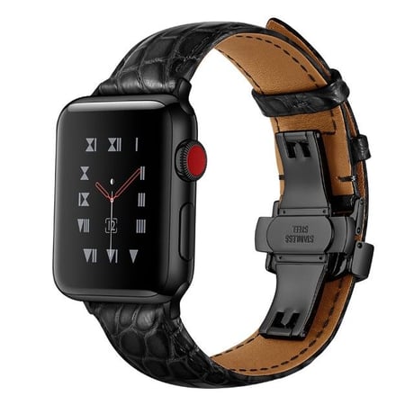 [MO156] ★Apple Watch belt 38mm/42mm/40mm/44mm★ アップルウォッチ 替えベルト レザー クロコダイル型 高級感 通勤 通学