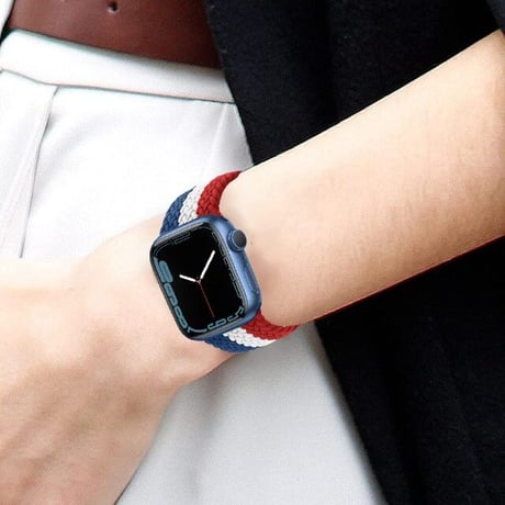 [MO145] ★Apple Watch belt 38mm/41mm/42mm/40mm/44mm/45mm★ アップルウォッチ 替えベルト ブレイデッドソロループ シームレス バイカラー