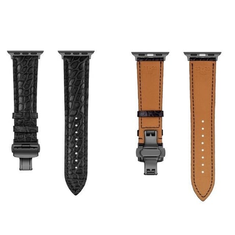 [MO156] ★Apple Watch belt 38mm/42mm/40mm/44mm★ アップルウォッチ 替えベルト レザー クロコダイル型 高級感 通勤 通学