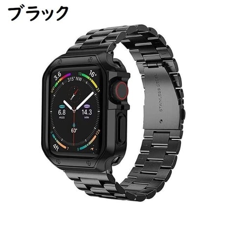 [MO074] ★Apple Watch belt 38mm/40mm/41mm/42mm/44mm/45mm★ アップルウォッチ TPUバンパーケース+ステンレスベルト ラインアクセント ワンカラー