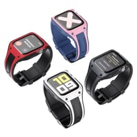 [MO147] ★Apple Watch belt 42mm/44mm★ アップルウォッチ 替えベルト シリコン バンパーバンド一体型 高見え バイカラー