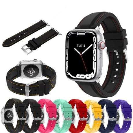 [MO015] ★Apple Watch belt 38mm/41mm/42mm/40mm/44mm/45mm★ アップルウォッチ 替えベルト 高見えシリコン スポーティー カラバリ豊富