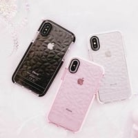 [MD391] ★ iPhone 6 / 6s / 6Plus / 6sPlus / 7 / 7Plus / 8 / 8Plus / X ★ シェルカバー ケース クリア ダイヤモンドカット お洒落