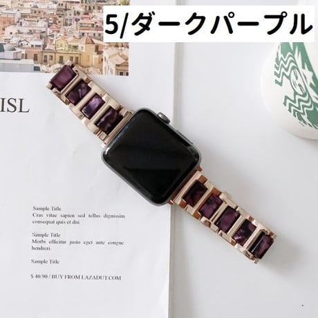 [MO203] ★Apple Watch belt 38mm/41mm/42mm/40mm/44mm/45mm★ アップルウォッチ 替えベルト ニュアンスカラー ストーン風 メタリック 異素材ミックス