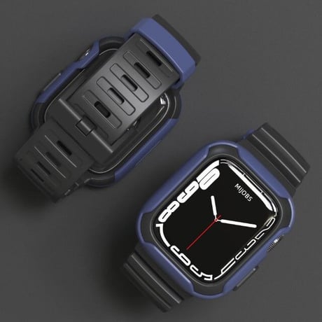 [MO231] ★Apple Watch belt 40mm/41㎜/44mm/45mm ★ アップルウォッチ バンパーバンド一体型 二重バンパー バイカラー TPU スポーティー