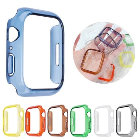 [MO221] ★Apple Watch Bumper case  41mm/45mm ★ アップルウォッチ バンパーケース 色付きクリアカラー クリア 透明 シンプル 汎用性