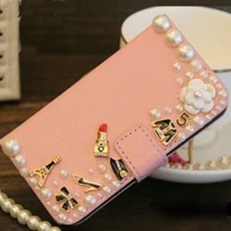 【TH022】★ iPhone 6 ★ おしゃれ デコ 手帳 タイプ iPhone ケース PU レザー ( ピンク ホワイト レッド ) おしゃれ かわいい きれい キュート