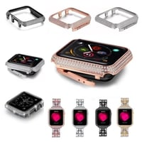[MO133] ★Apple Watch Bumper Case 38mm/42mm/40mm/44mm★ アップルウォッチ バンパーケース フルラインストーン キラキラ ゴージャス 高級感