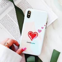 [MD410] ★ iPhone 6 / 6s / 6Plus / 6sPlus / 7 / 7Plus / 8 / 9Plus / X ★ シェルカバー ケース ハート ブルーレイ 可愛い