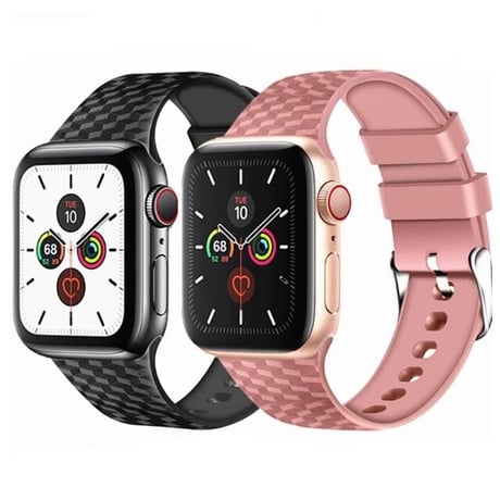 [MO153] ★Apple Watch belt 38mm/42mm/40mm/44mm★ アップルウォッチ 替えベルト シリコン トリックアート風 ダイヤ柄 防水