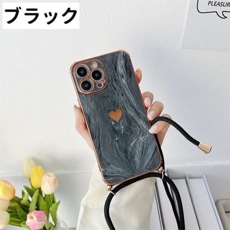 [MO189] ★iPhone7/8/SE(第2.3世代)/12/13/Pro/Pro Max★ iPhoneケース ショルダー シェル型 シリコン ニュアンスデザイン ハート