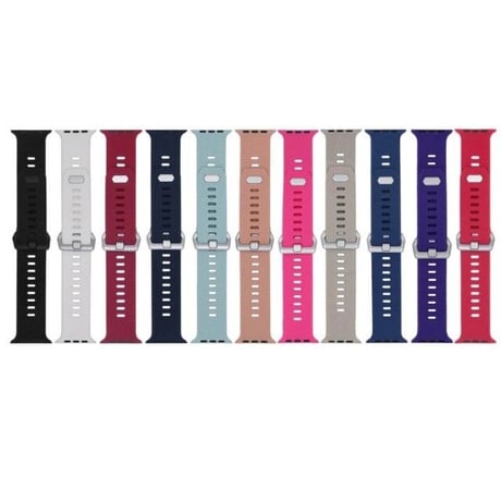 [MO243] ★Apple Watch belt 38mm/40mm/42mm/44mm ★ アップルウォッチ 替えベルト シリコン スポーツバンド 洗える 防水 軽量 通気性