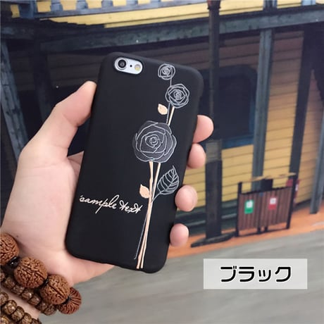 [NW329] ★ iPhone 6 / 6s / 6Plus / 6sPlus / 7 / 7Plus / 8 / 8Plus ★ シェルカバー ケース バラ 一輪 ローズ イラスト シンプル