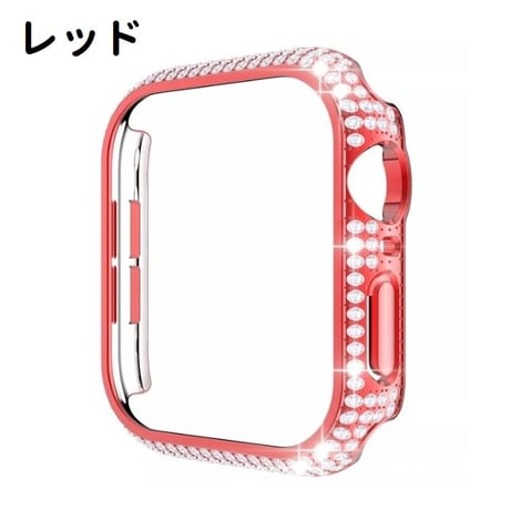 [MO240] ★Apple Watch Bumper case 38mm/40mm/42mm/44mm ★ アップルウォッチ バンパーケース ラインストーン メタリックカラー クリア プラスチック