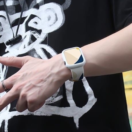 [MO141] ★Apple Watch belt 38mm/41mm/42mm/40mm/44mm/45mm★ アップルウォッチ 替えベルト ラテカラー ミックスカラー シリコン カラフル