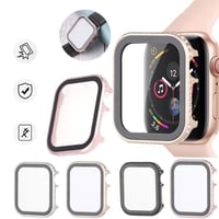 [MO129] ★Apple Watch Bumper Case 38mm/42mm/40mm/44mm★ アップルウォッチ バンパーケース サイドラインストーン アルミ ガラススクリーン