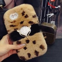 [NW576] ★ iPhone 6 / 6s / 6Plus / 6sPlus / 7 / 7Plus  / 8 / 8Plus / X ★ シェルカバー ケース ふわふわ ラビットファー キツネ