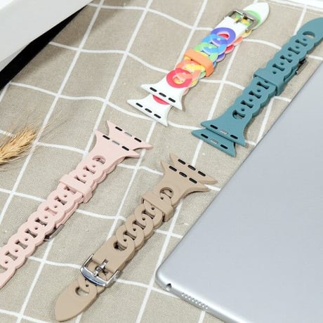 [MO142] ★Apple Watch belt 38mm/41mm/42mm/40mm/44mm/45mm★ アップルウォッチ 替えベルト シリコン リングチェーン 軽量 防水 スポーティー