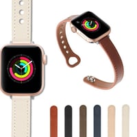 [MO222] ★Apple Watch belt 38mm/40mm/41mm/42㎜/44mm/45mm ★ アップルウォッチ 替えベルト レザー 穴留め式 細ベルト 華奢見え 通勤通学 シンプル