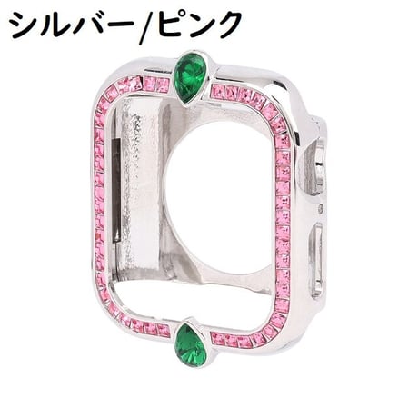 [MO121] ★Apple Watch Bumper Case 40mm/44mm★ アップルウォッチ バンパーケース 高見え 雫型ビジュー ラインストーン ラグジュアリー
