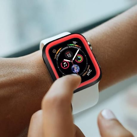 [MO011] ★Apple Watch Bumper Case 38mm/41mm/42mm/40mm/44mm/45mm★ アップルウォッチ バンパーケース シリコン ラインアクセント