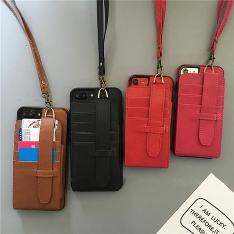 [NW356] ★ iPhone 6 / 6s / 6Plus / 6sPlus / 7 / 7Plus / 8 / 8Plus ★ シェルカバー ケース カード 収納 シンプル レザー