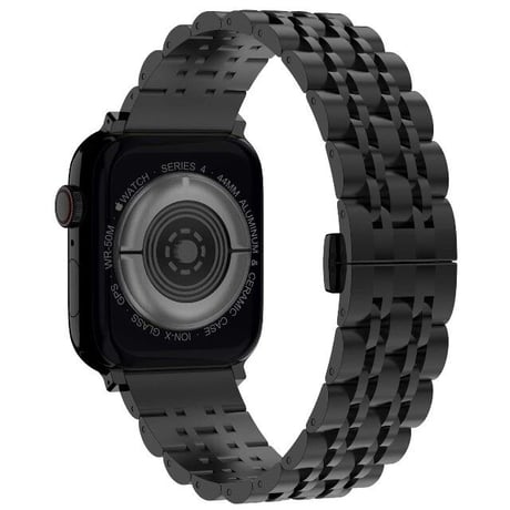 [MO207] ★Apple Watch belt 38mm/42mm/40mm/44mm★ アップルウォッチ 替えベルト メタリック ステンレススチール ワンカラー ラインアクセント ビジネスシーン