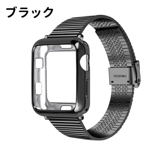 [MO041] ★Apple Watch belt 38mm/41mm/42mm/40mm/44mm/45mm★ アップルウォッチ バンパーケース+スチールバンド 替えベルト メタル スタイリッシュ
