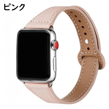 [MO150] ★Apple Watch belt 38mm/42mm/40mm/44mm★ アップルウォッチ 替えベルト シンプル 華奢 レザー 穴止め式 ステッチ 通勤 通学