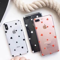[MD437] ★ iPhone 6 / 6s / 6Plus / 6sPlus / 7 / 7Plus / 8 / 8Plus / X ★ シェルカバー ケース ハート クリア 可愛い ミニ