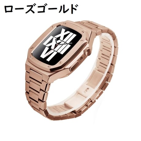 [MO067] ★Apple Watch belt 41mm/44mm/45mm★ アップルウォッチ バンパーケース+替えベルト セット フルメタルデザイン ステンレス シンプル クール