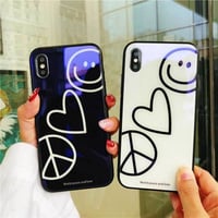 [MD392] ★ iPhone 6 / 6s / 6Plus / 6sPlus / 7 / 7Plus / 8 / 8Plus / X ★ シェルカバー ケース ニコちゃん ハート 可愛い キラキラ
