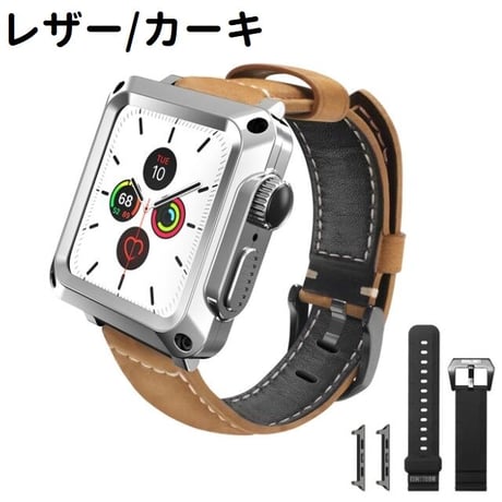 [MO218] ★Apple Watch belt 38mm/42mm/40mm/44mm ★ アップルウォッチ バンパー+替えベルト タイプ選べる メタリック レザー フルメタル ハイブリット