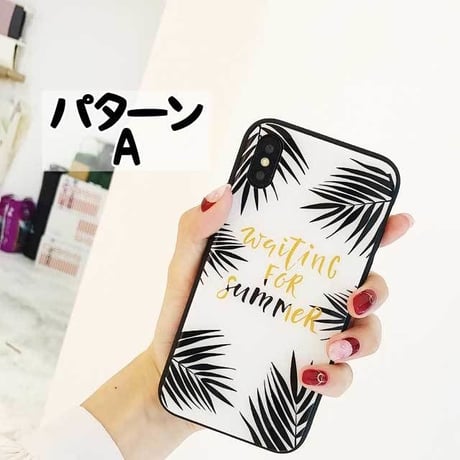 [MD400] ★ iPhone 6 / 6s / 6Plus / 6sPlus / 7 / 7Plus / 8 / 8Plus / X ★ シェルカバー ケース ボタニカル モノトーン お洒落