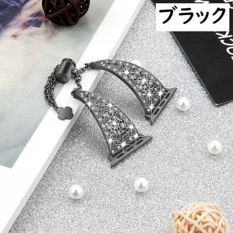 [MO104] ★Apple Watch belt 38mm/41mm/42mm/40mm/44mm/45mm★ アップルウォッチ 替えベルト 高見え ブレスレット ラインストーン クローバーチャーム