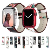 [MO117] ★Apple Watch belt 38mm/41mm/42mm/40mm/44mm/45mm★ アップルウォッチ 替えベルト フラワープリント レザーベルト 花柄 フェミニン