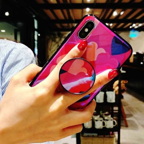 [MD441] ★ iPhone 6 / 6s / 6Plus / 6sPlus / 7 / 7Plus / 8 / 8Plus / X ★ シェルカバー ケース ハート グラデーション 便利 可愛い