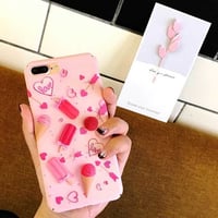 [MD427] ★ iPhone 6 / 6s / 6Plus / 6sPlus / 7 / 7Plus / 8 / 8Plus ★ シェルカバー ケース ピンク アイス 可愛い