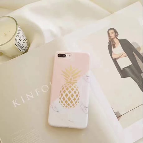 [NW203]  ★ iPhone 6 / 6s / 6Plus / 6sPlus / 7 / 7Plus / 8 / 8Plus ★ シェルカバー ケース 大理石 パターン パイナップル