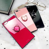 [MD422] ★ iPhone 6 / 6s / 6Plus / 6sPlus / 7 / 7Plus / 8 / 8Plus / X ★ シェルカバー ケース くま リング シンプル