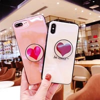 [MD442] ★ iPhone 6 / 6s / 6Plus / 6sPlus / 7 / 7Plus / 8 / 8Plus / X ★ シェルカバー ケース ハート ポイント グリップトック