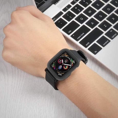 [MO011] ★Apple Watch Bumper Case 38mm/41mm/42mm/40mm/44mm/45mm★ アップルウォッチ バンパーケース シリコン ラインアクセント