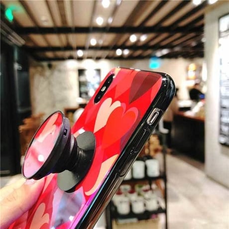 [MD441] ★ iPhone 6 / 6s / 6Plus / 6sPlus / 7 / 7Plus / 8 / 8Plus / X ★ シェルカバー ケース ハート グラデーション 便利 可愛い