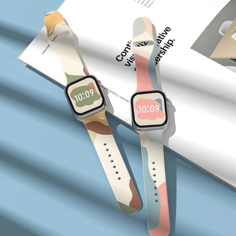 [MO141] ★Apple Watch belt 38mm/41mm/42mm/40mm/44mm/45mm★ アップルウォッチ 替えベルト ラテカラー ミックスカラー シリコン カラフル